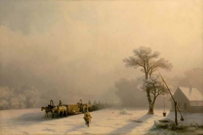 Image - Ivan Aivazovsky: Winter Landscape in Ukraine.